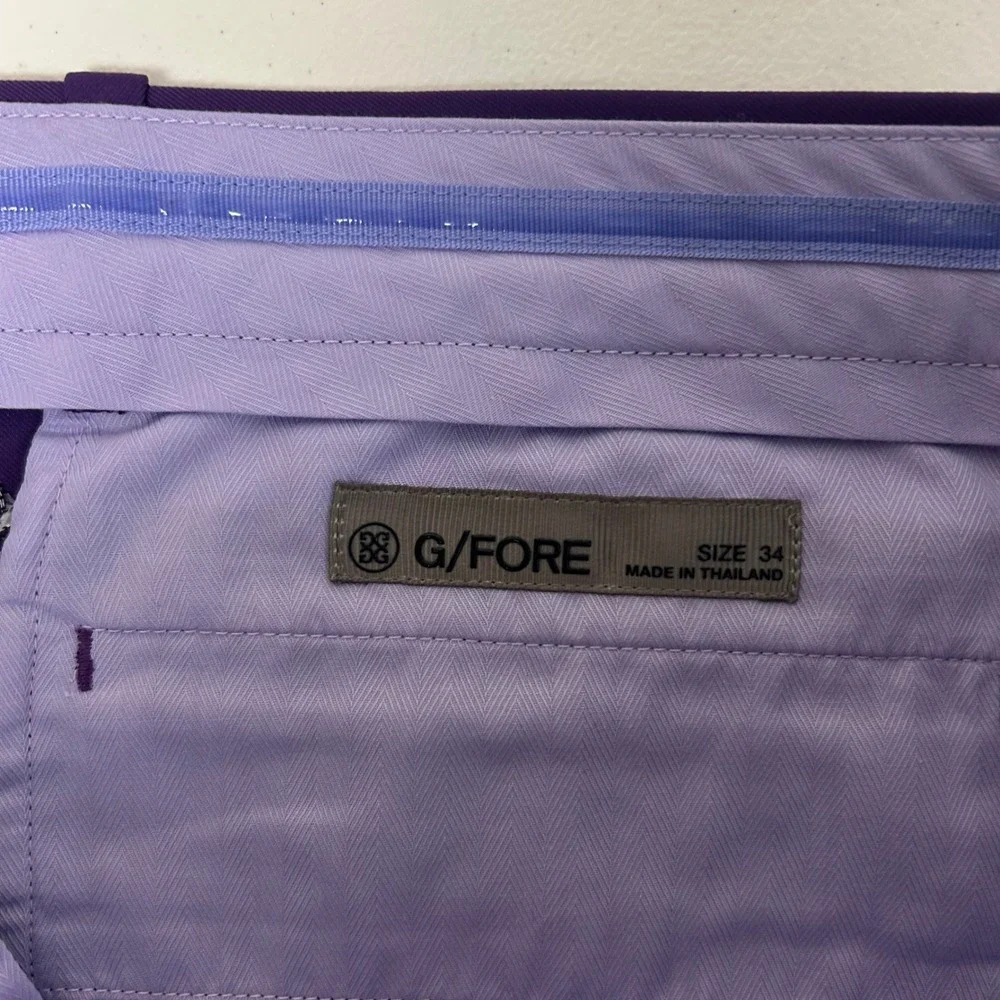 G/FORE Golf Shorts Mens 34 Purple Embroidered Skull Crossbones G4MF20B02